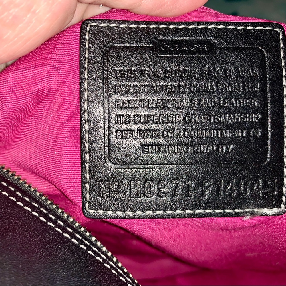 Coach Black And Gray Leather Patchwork Handbag Pu… - image 4